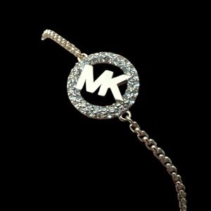 Michael‎ Kors Rose Gold Colored Chain Bracelet with CZ Logo Adjustable NWT
